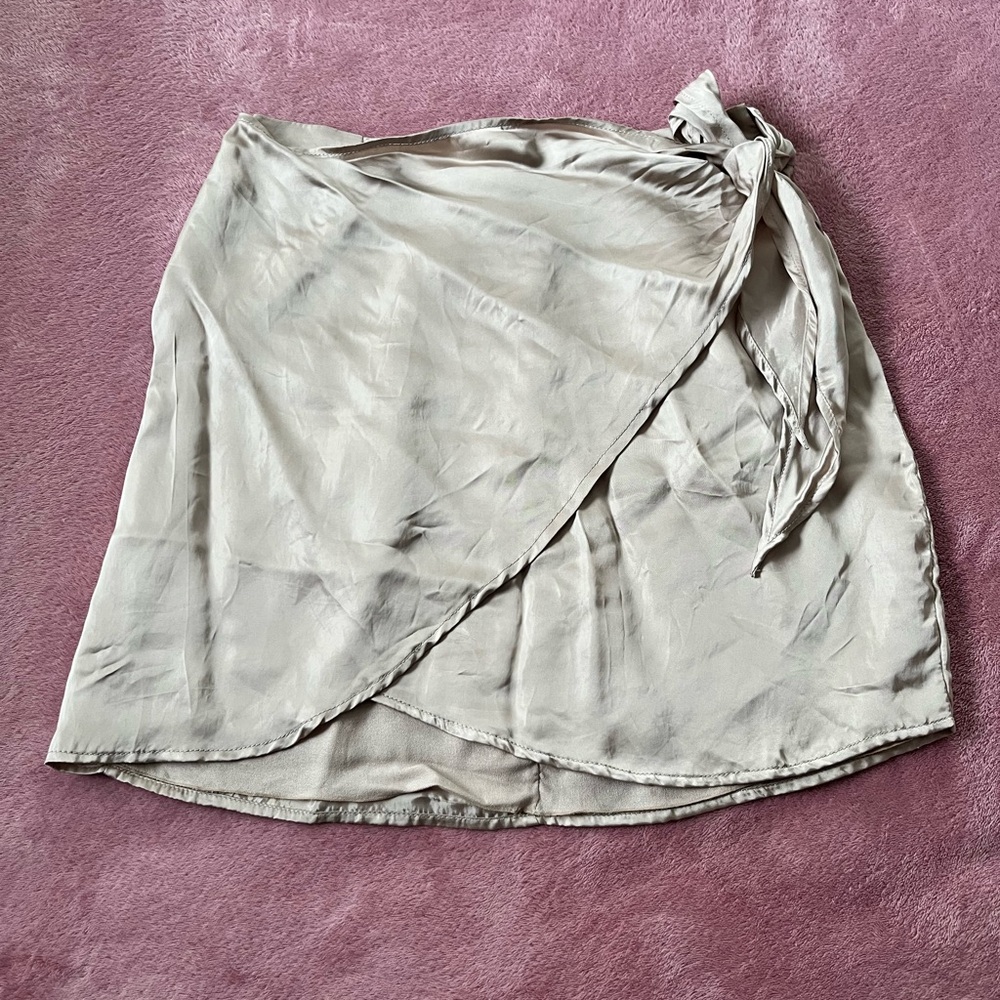 Indah Asymmetrical Cream Wrap Skirt